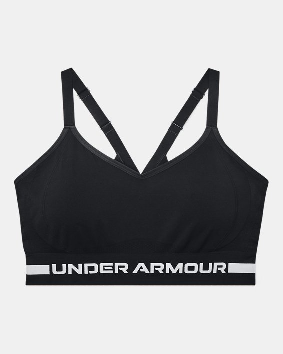 Damen UA Seamless Low Long Sport-BH, Black, pdpMainDesktop image number 2